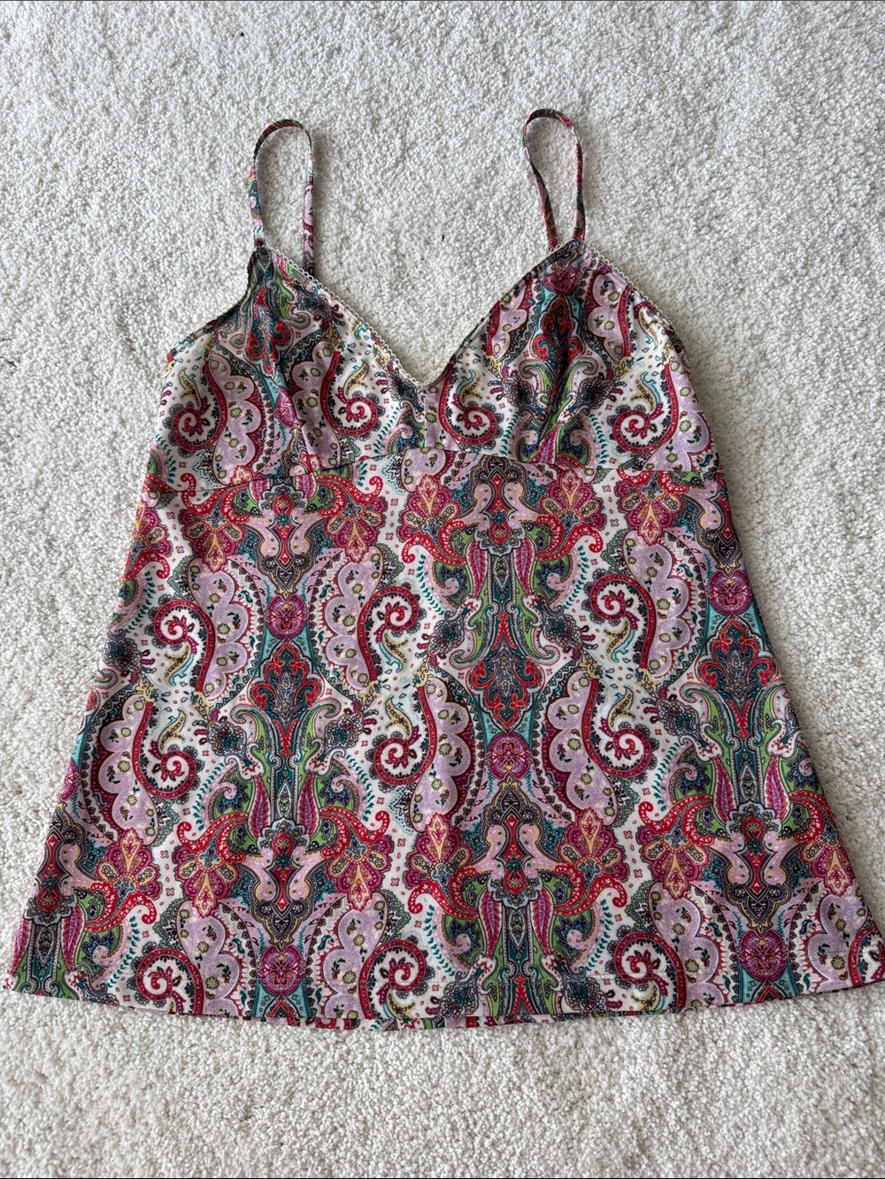 Zimmermann Pink Paisley Silk Cami with Multicolor Print